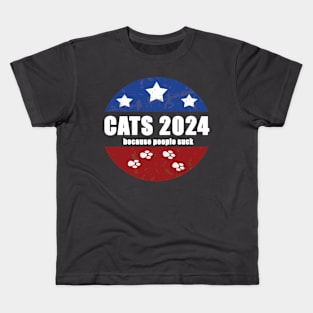 Vote Cats 2024 Because People Suck Kids T-Shirt